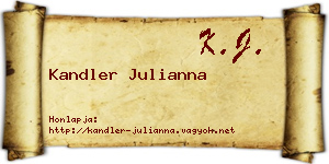 Kandler Julianna névjegykártya